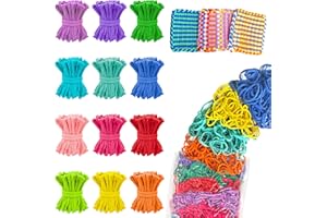 LINAYE 1000 PCS Loom Refill Loops, 12 Color Weaving Loom Refill Loops Kit for Potholder 6” 7” Size Pot Holder Loom Art and Crafts DIY Supplies for Kids Adults