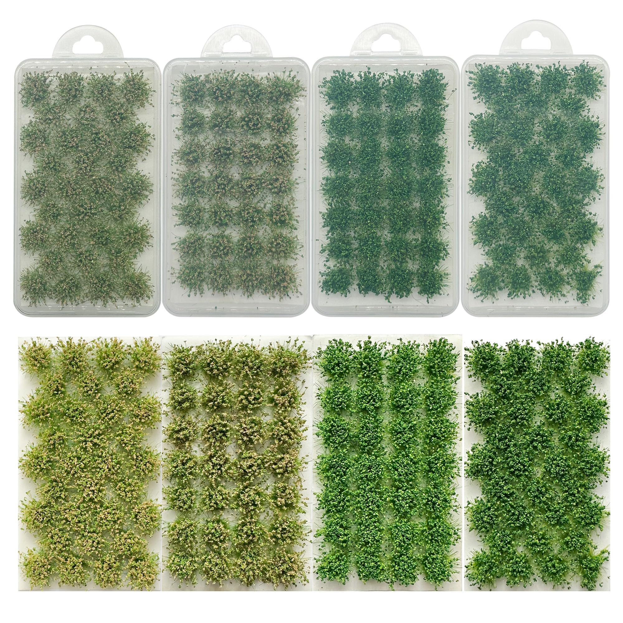 Woohome 120 PCS Miniature Colorful Flower Cluster, 4 Color Static Grass Tuft Model Vegetation Groups Static Grass Tufts for DIY Model Train Landscape Railroad Scenery Grass Tufts Flower