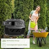 Dripex 160L Dual Chamber Tumbling Compost Bin Black BPA Free view 2