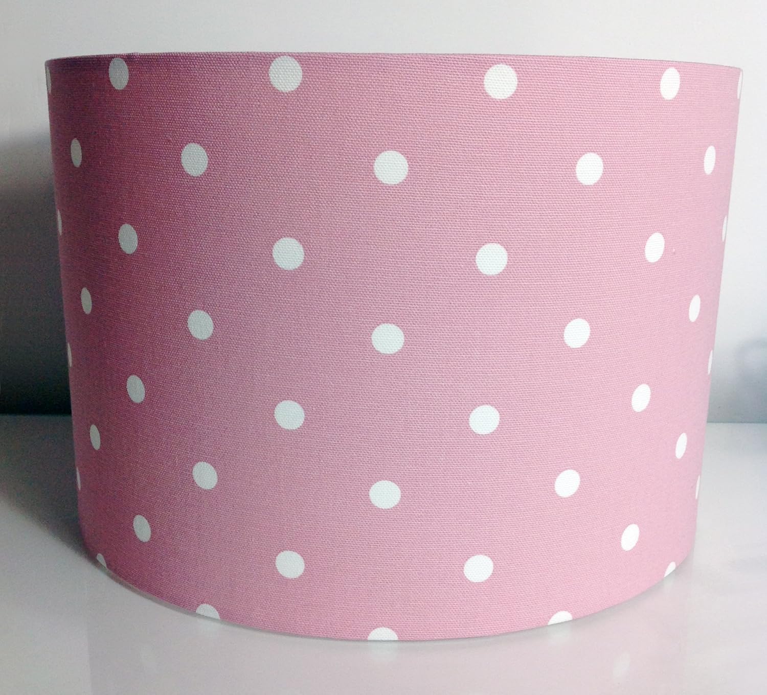 CHILDREN'S, GIRLS, PINK POLKA DOT FABRIC LAMP OR LIGHT SHADE LARGE
