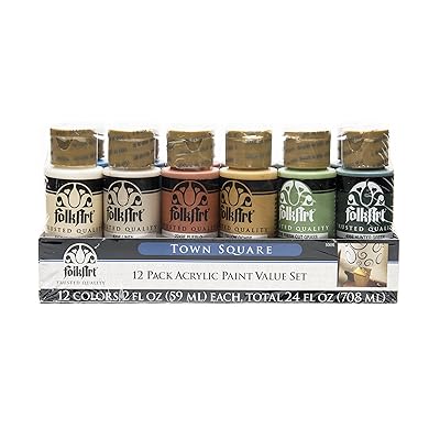 FolkArt 12 Awọ Awọ Awọ 2-Ounce, 5069E Town Square, 2 iwon
