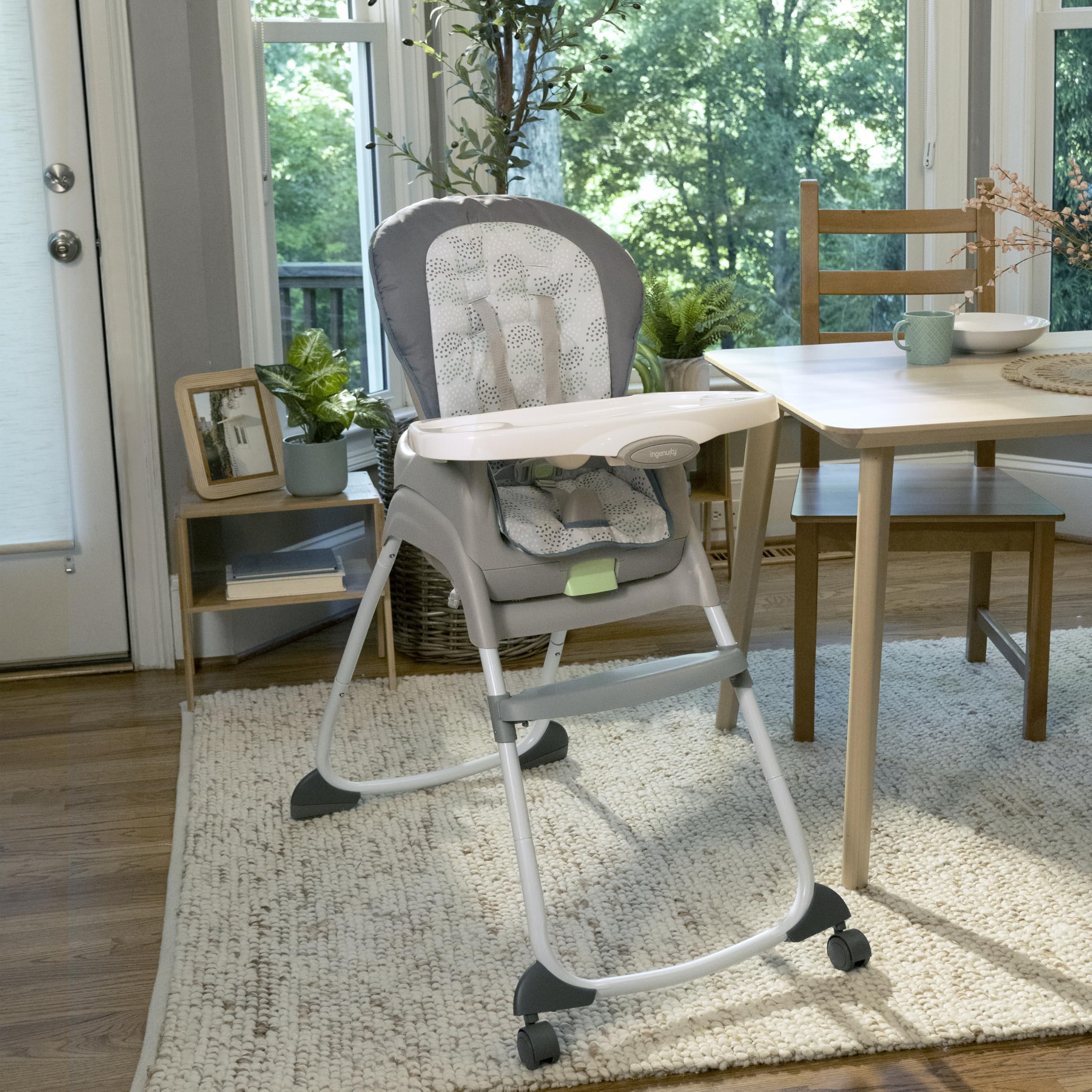Ingenuity Full Course 6-in-1 High Chair - Baby to 5 Years Old, 6 Convertible Modes, 2 Dishwasher Safe Trays - Astro, 13108