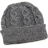 Aran Crafts One Size Irish Cable Knitted Honeycomb Hat (100% Merino Wool)