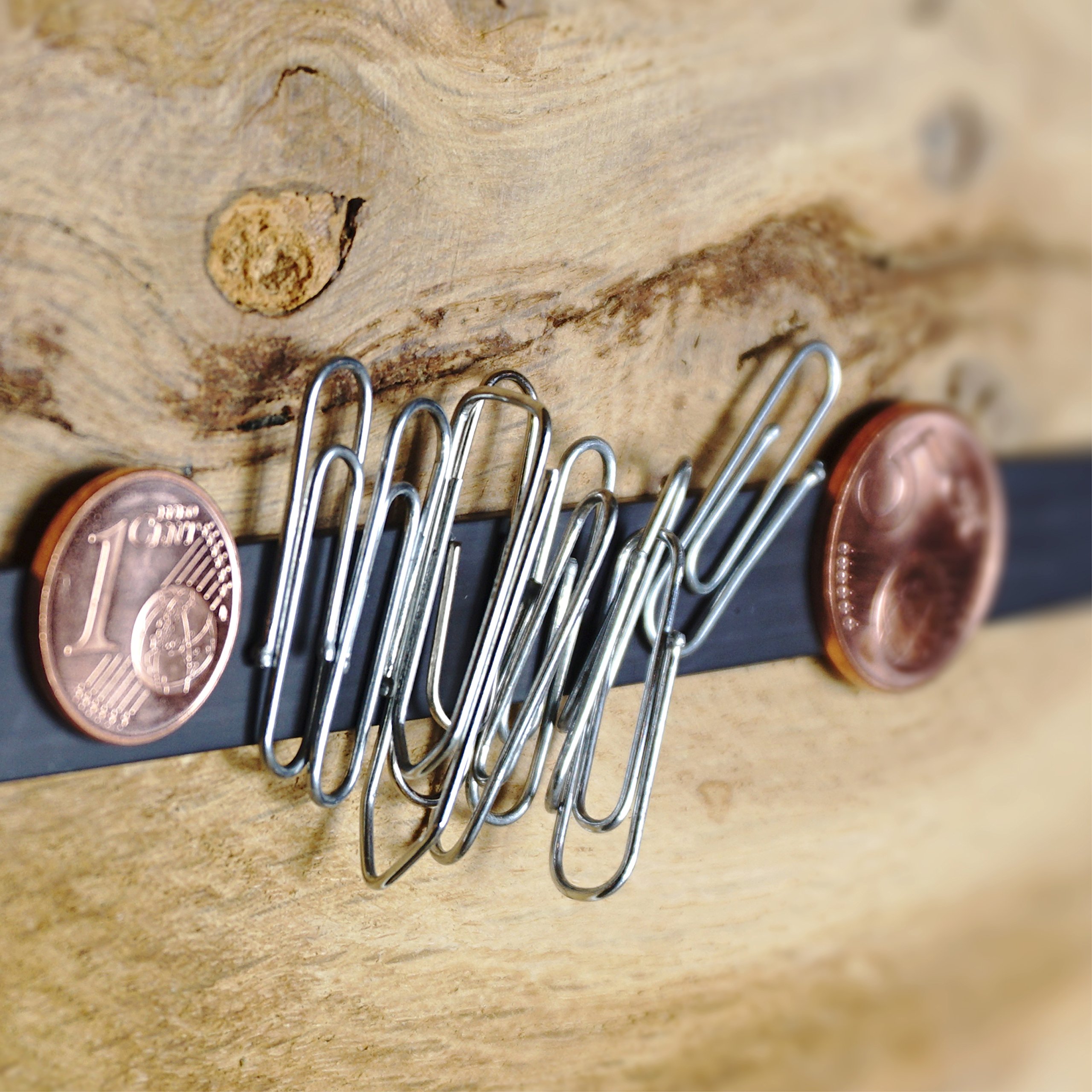 OfficeTree ® Cinta mágnética - 3 m - Cinta autoadhesiva para la imantación fija de carteles, fotos, papeles - Adherencia extra fuerte sobre pizarra blanca, pizarra magnética - negro