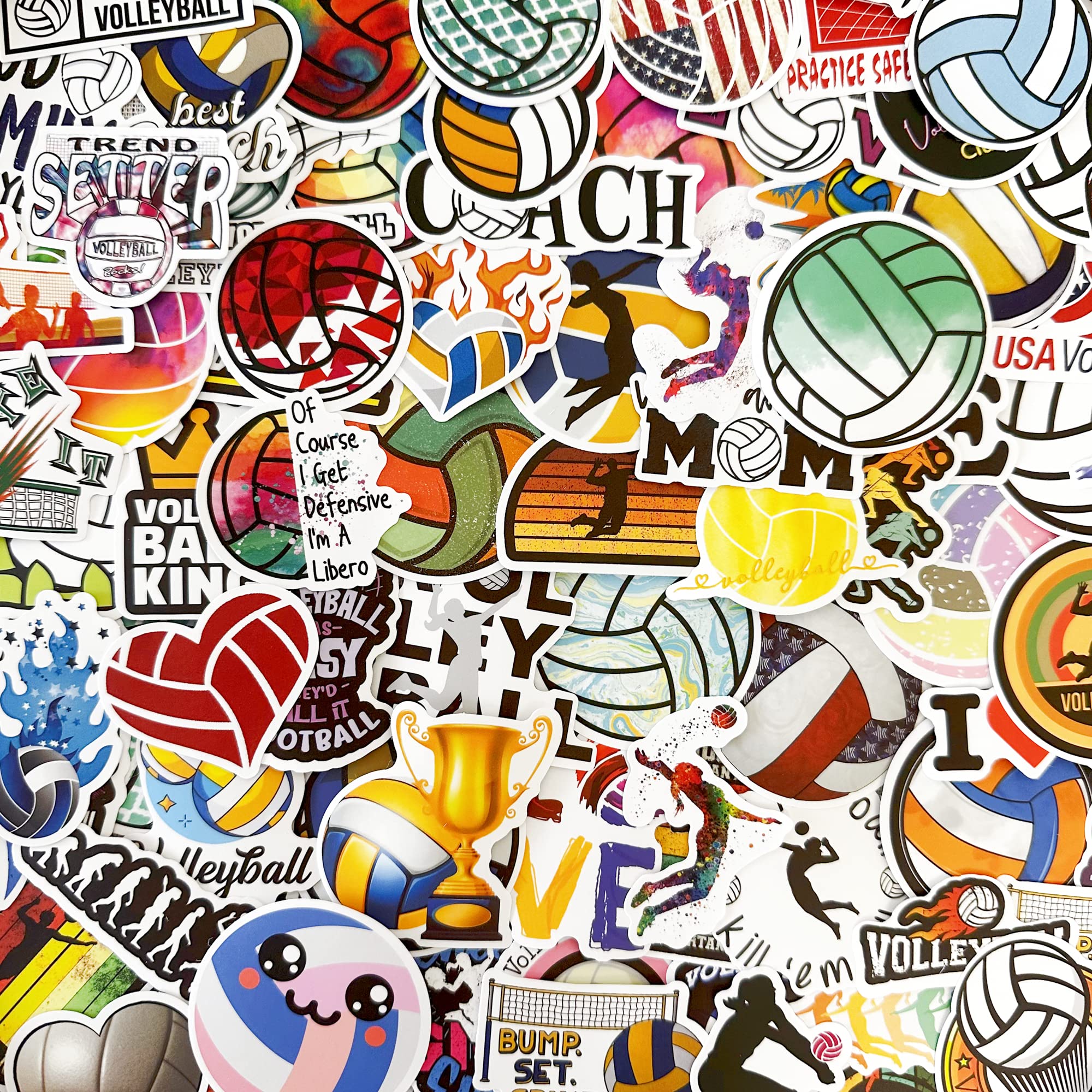 AOWDIAO 200 Pcs Volleyball Vinyl Stickers for Water Bottle Volleyball Gifts & Stuff for Teen Girls