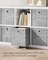SONGMICS Storage Boxes Set of 6 30x30x30 cm Non-Woven Fabric with Handle view 9