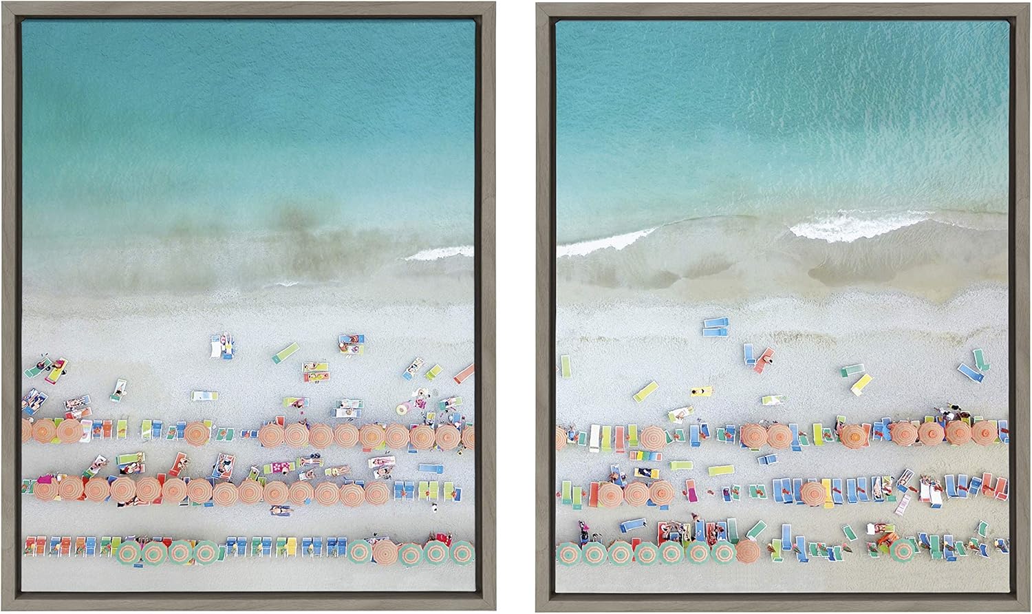 Kate and Laurel Sylvie Monterosso 6 Framed Canvas Wall Art by Rachel Dowd, 2 Piece Set, 18x24 Gray
