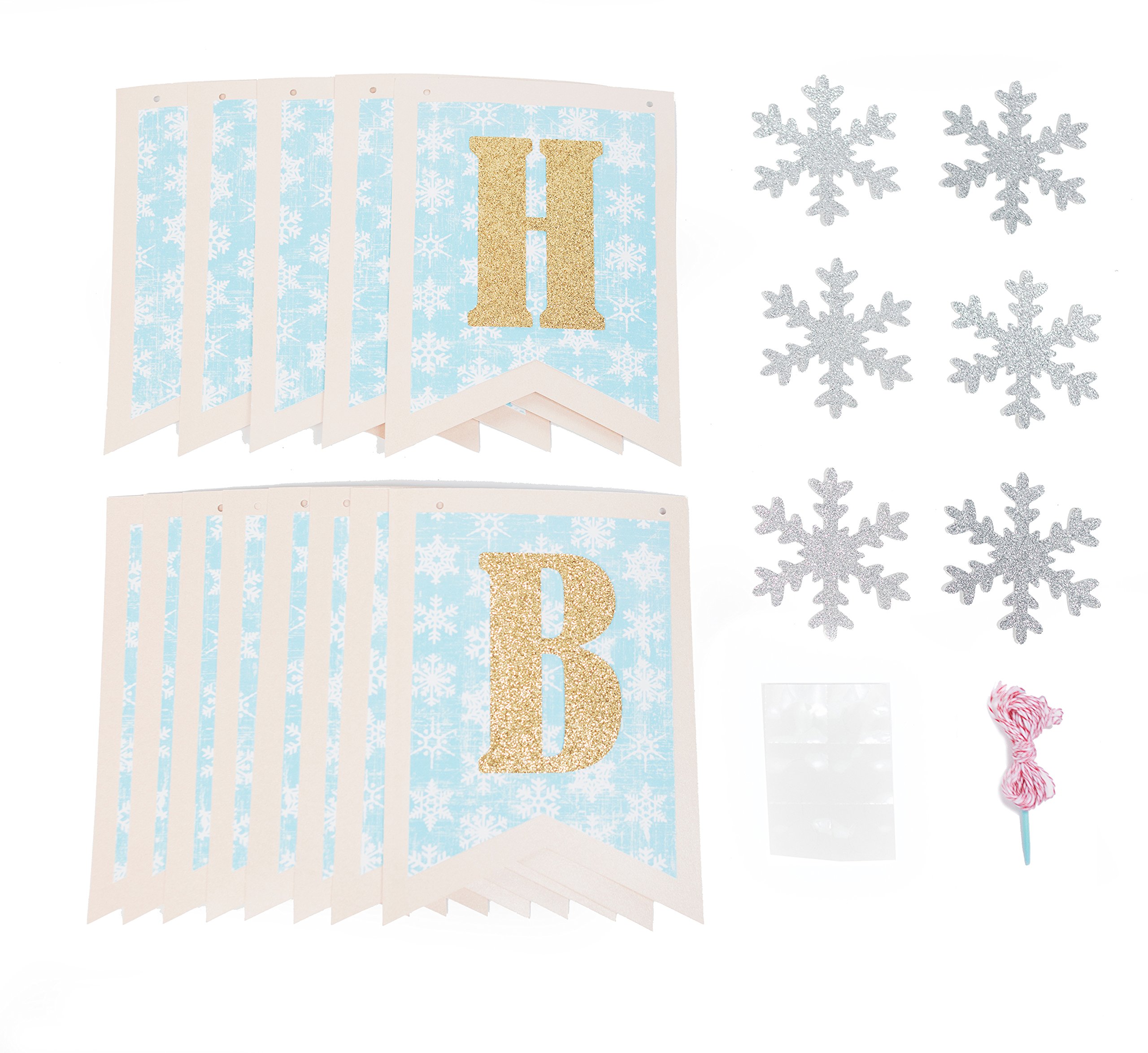 May June Original Snowflake Happy Birthday Banner Three Layers