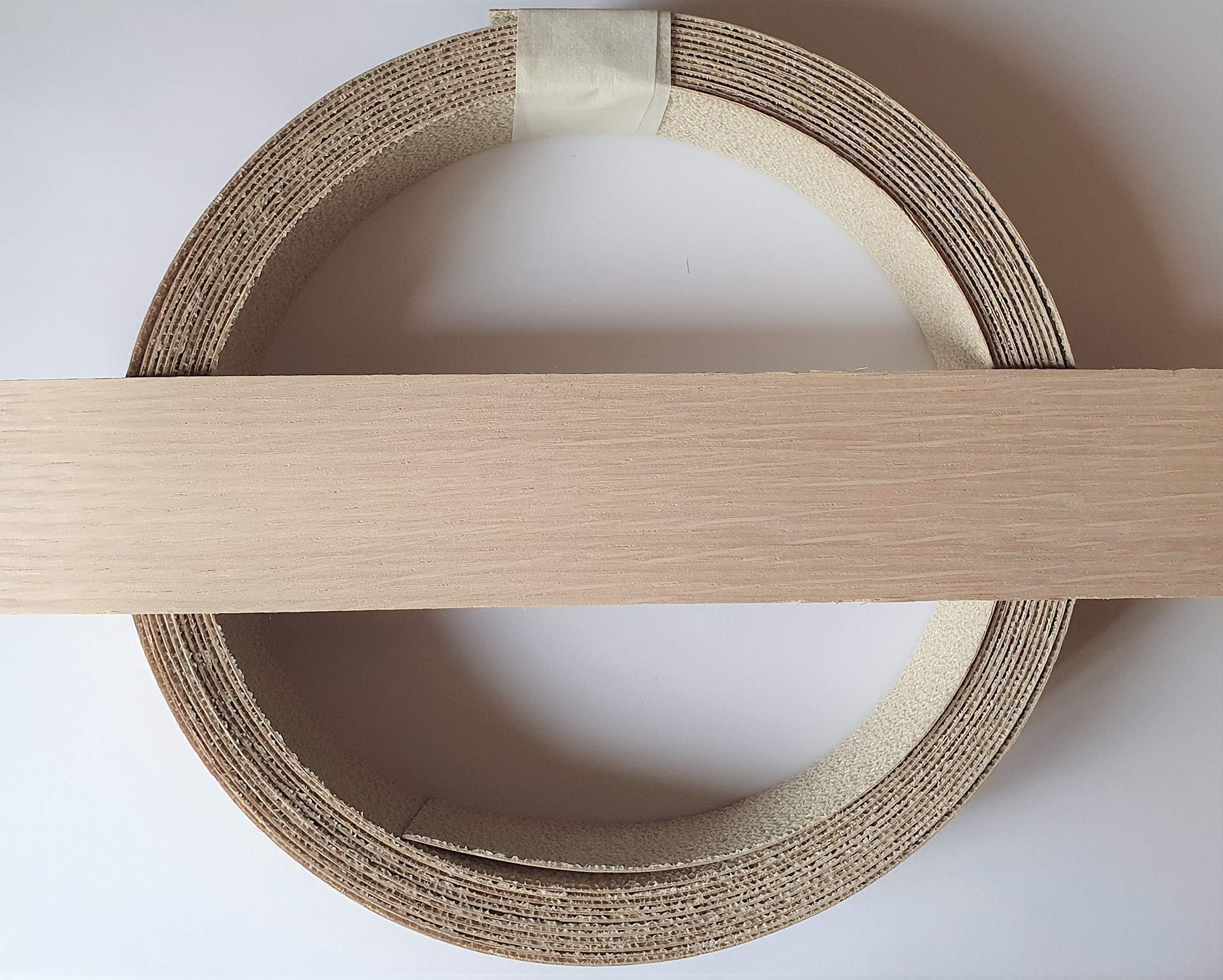 Iron-on Preglued Oak Real Wood Veneer Edging Untreated 40mm Wide x 10 metres by Veneers Online Ltd