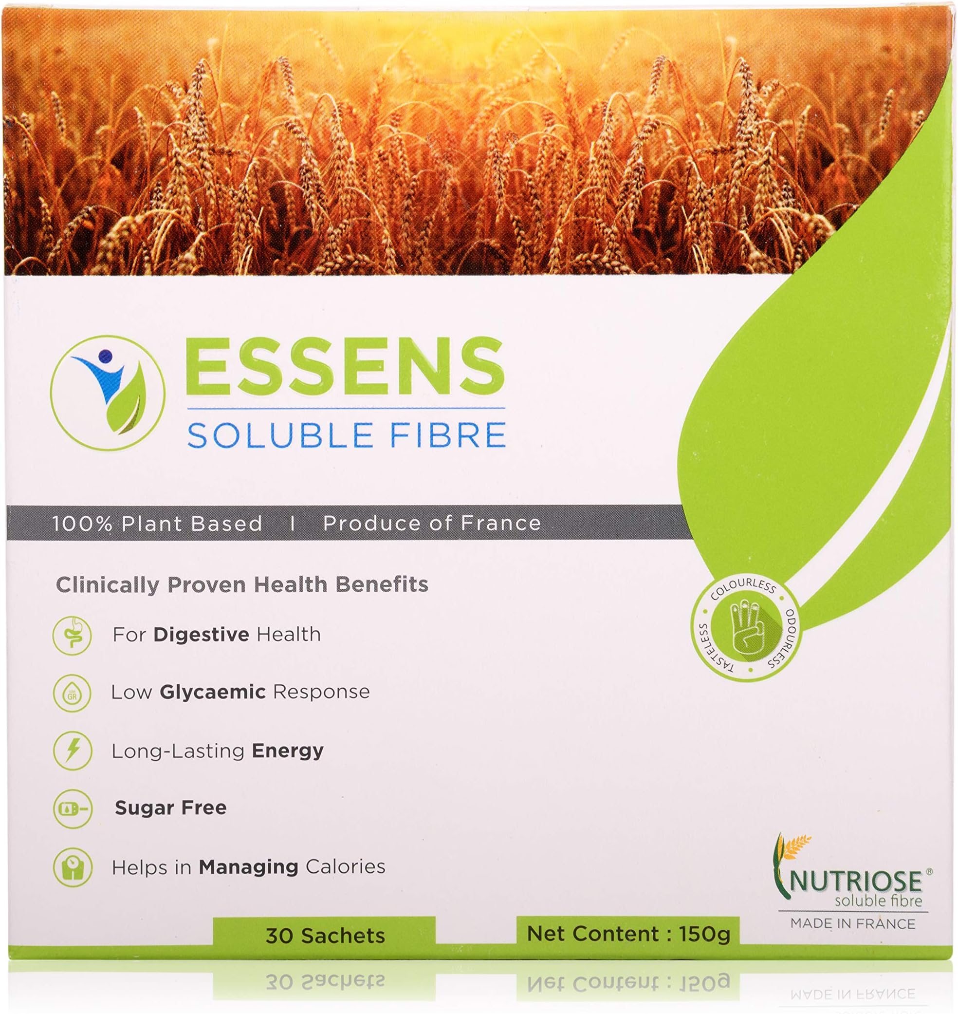 ESSENS SOLUBLE FIBRE (30 Sachets; 5 g Each), sugar free with low glycaemic response & prebiotic effects to keep you healthy!