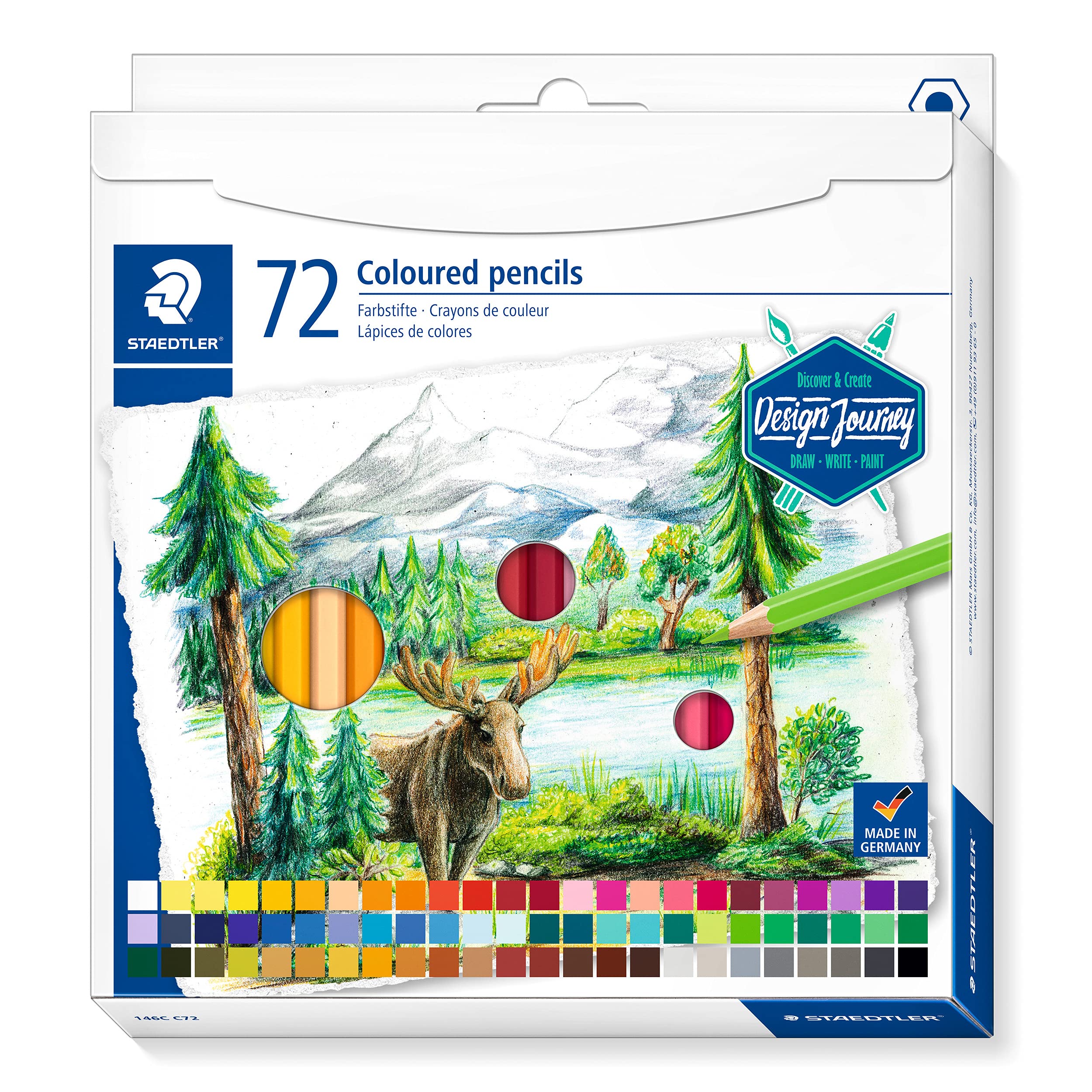 STAEDTLER Design Journey 146C C72 box of 72 assorted coloured pencils