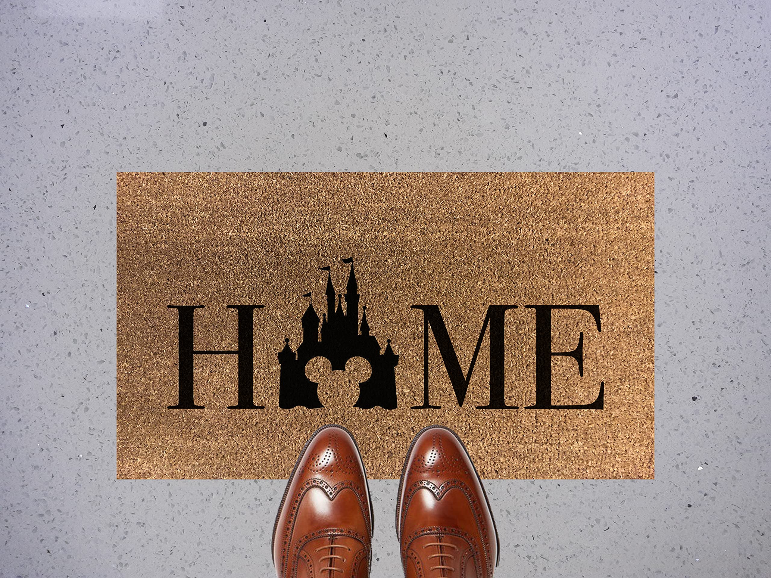 70cm x 40cm DISNEY HOME Cinderella Printed Internal Coir Mat, Door Mat Stencilled (Home Mickey Mouse)