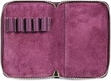 LONDO Genuine Leather Padfolio Purple with Zip Pen Holder Notepad view 5