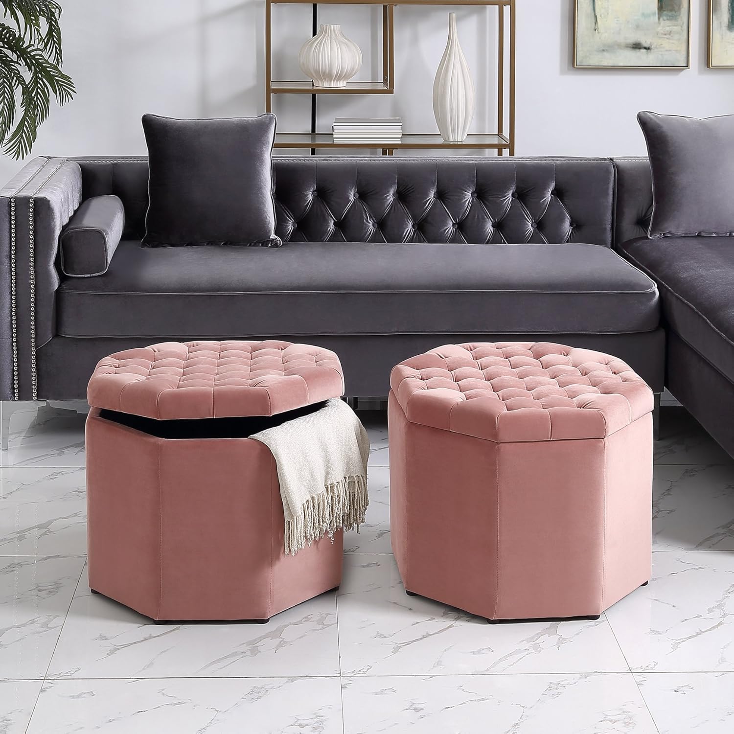 Best chairs and ottoman coral