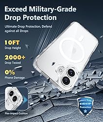 FNTCASE for iPhone 16 Plus Case: Clear Case