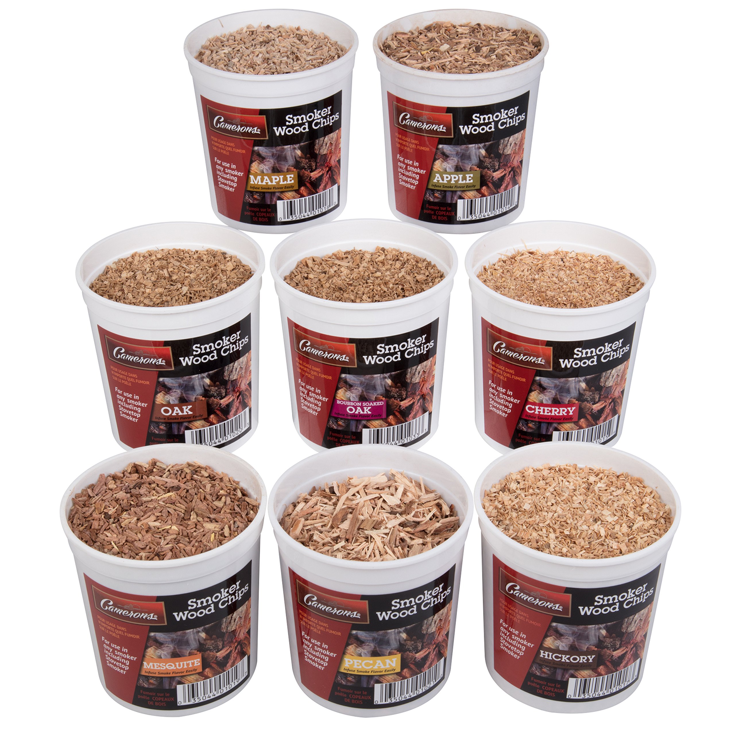 Camerons Wood Smoking Chips Variety Gift Set Set of 8 Pints of Extra