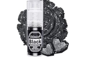 Edible Glitter Spray - ERCorArt 5g Metallic Luster Dust Edible, Shimmering Cake Glitter Spray for Drinks, Cake Decorations, Fondant, Cocktails, Baking, Chocolate, Candy (Black)