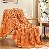 inhand Fall Throw Blanket, Super Soft Fuzzy Blanket for Couch Sofa Bed Office, Cozy Plush Fleece Blanket Throw Size, Washable Lightweight Flannel Blankets Throw for All Season(50”x60”,Rust)