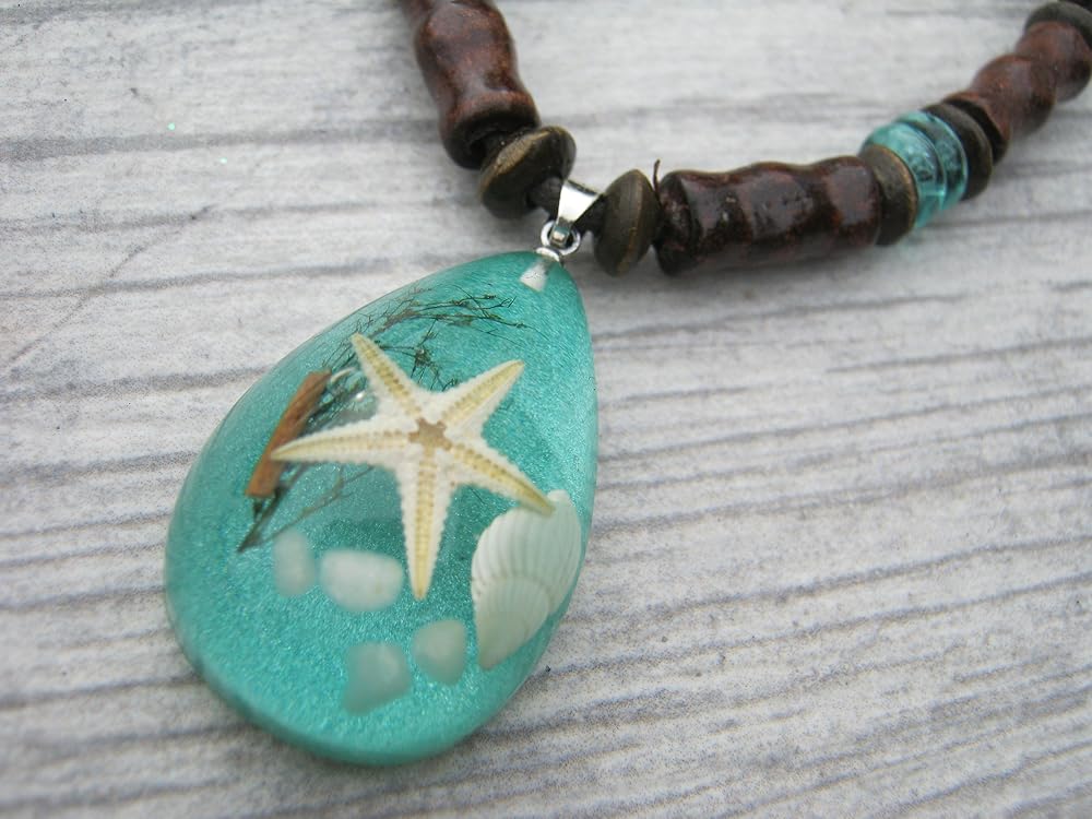 Starfish Necklace, Real Pressed Beach Shell