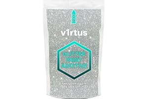 V1RTUS Glitter for Paint (SILVER) Additive 100g / 3.5oz for Acrylic, Latex, Emulsion - use Interior/Exterior - Wall, Ceiling,