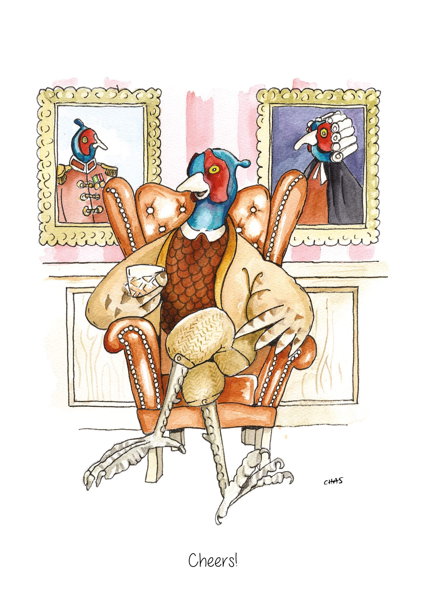 Farm Cottage Brands Cheers A5 Game Day Shotgun Shooting Greeting Card with envelope - blank inside for your own message - thank you, invitation