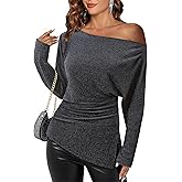 Lotusmile Women's Fall Winter Off The Shoulder Long Sleeve Blouse Dressy Casual Tops