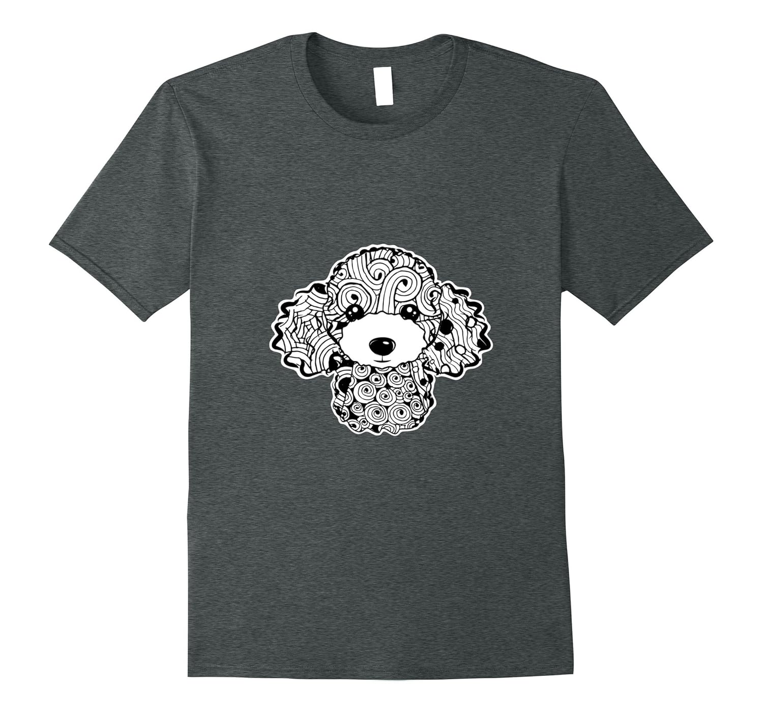 Poodle Dog Face Graphic Art T-Shirt-Rose