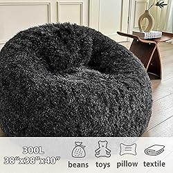 LIFEREVO Fluffy Faux Fur Bean Bag Chair Cover