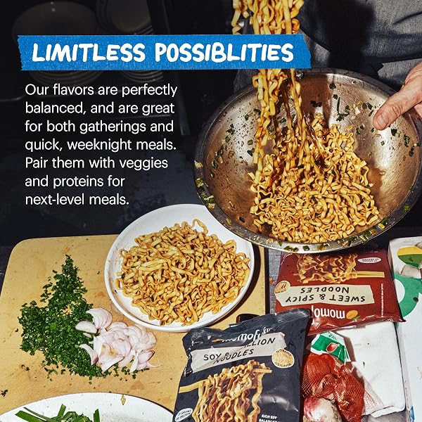MOMOFUKU SOY & SCALLION RAMEN NOODLES BY DAVID CHANG, 4 PACK OF RESTAURANT QUALITY INSTANT NOODLES NOW WITH MORE SAUCE & 10G OF PROTEIN