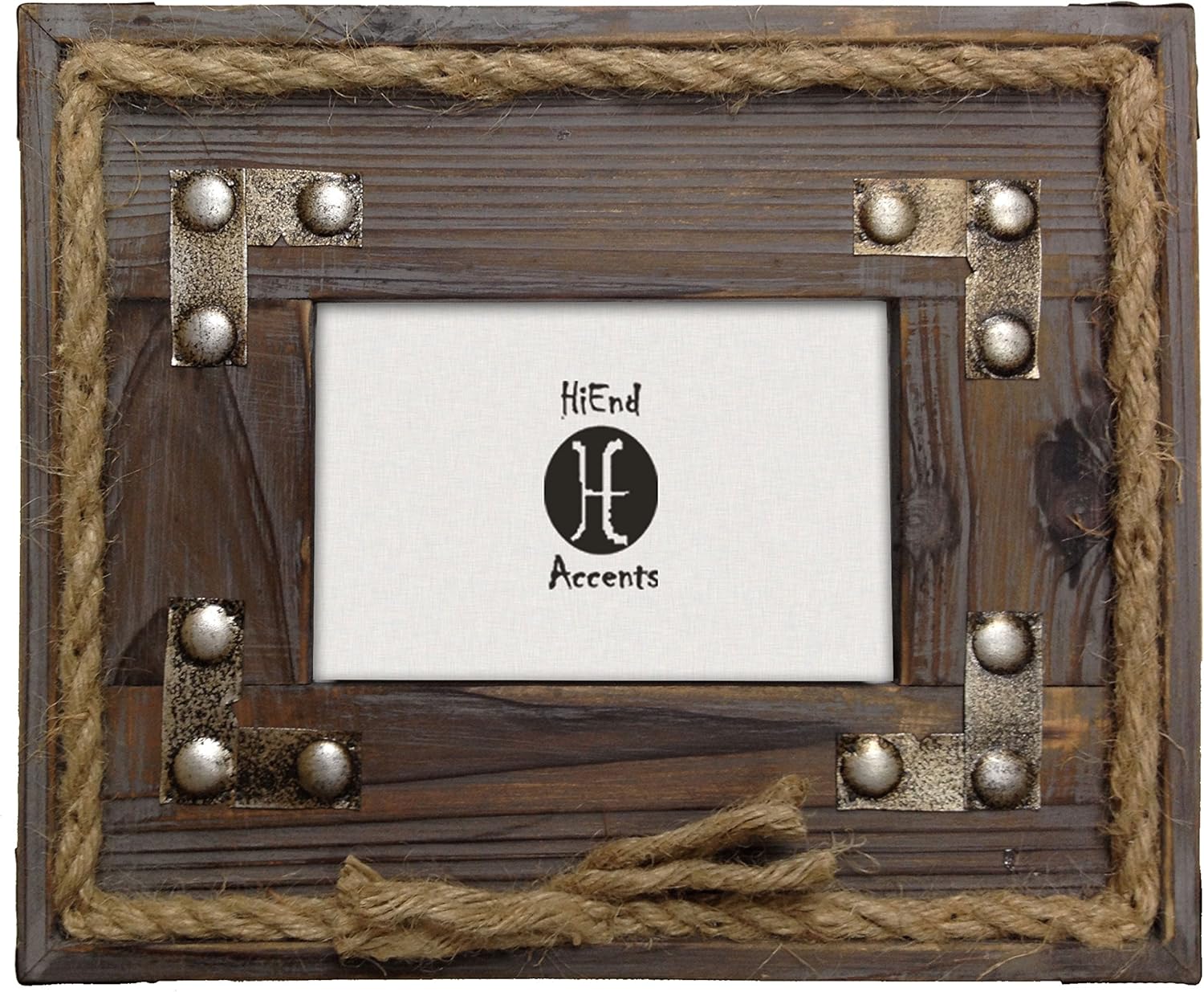 Amazon Com Hiend Accents Western Wood With Metal Strips And Rope