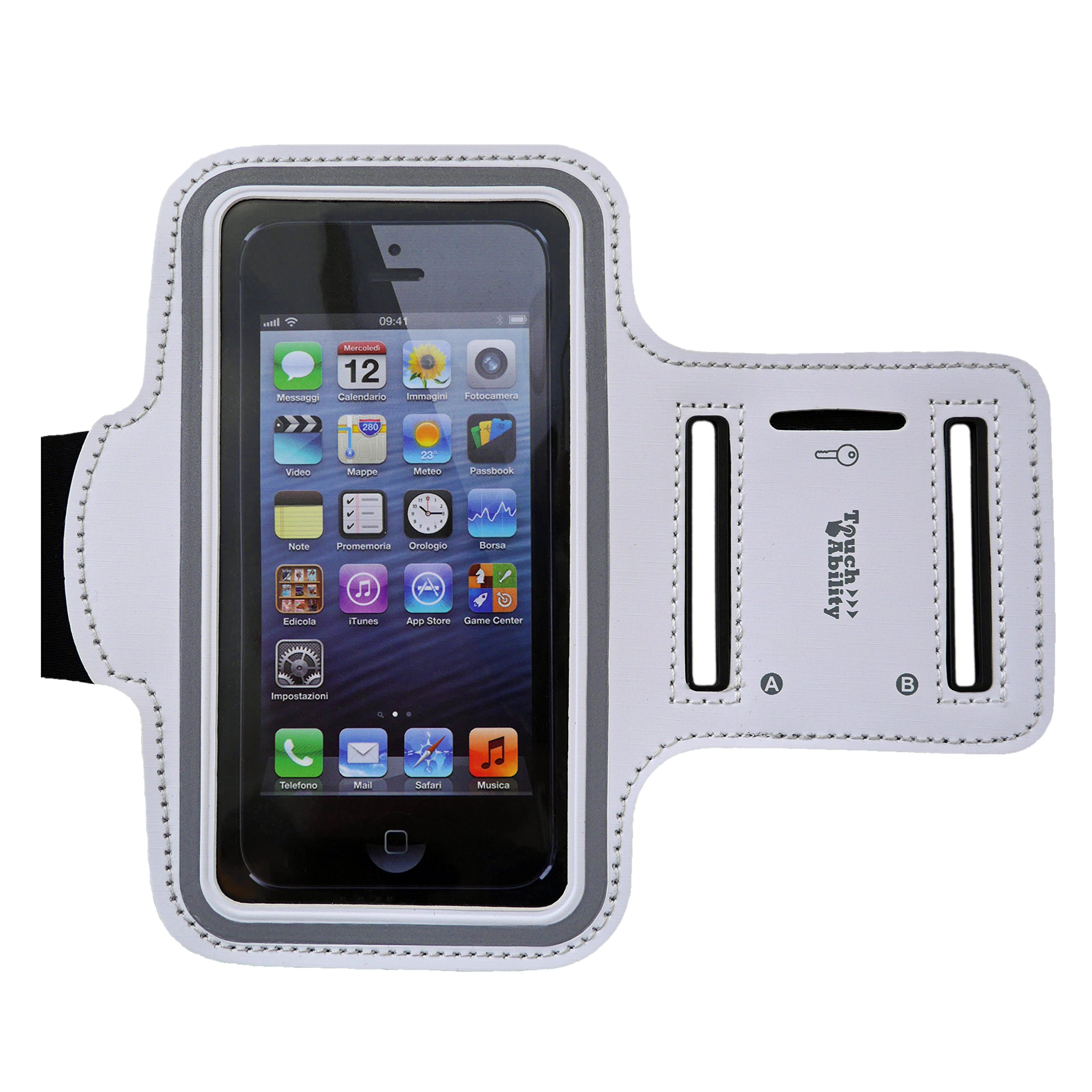 TouchAbility Universal Sports Armband For Mobile Phones (Large, White)