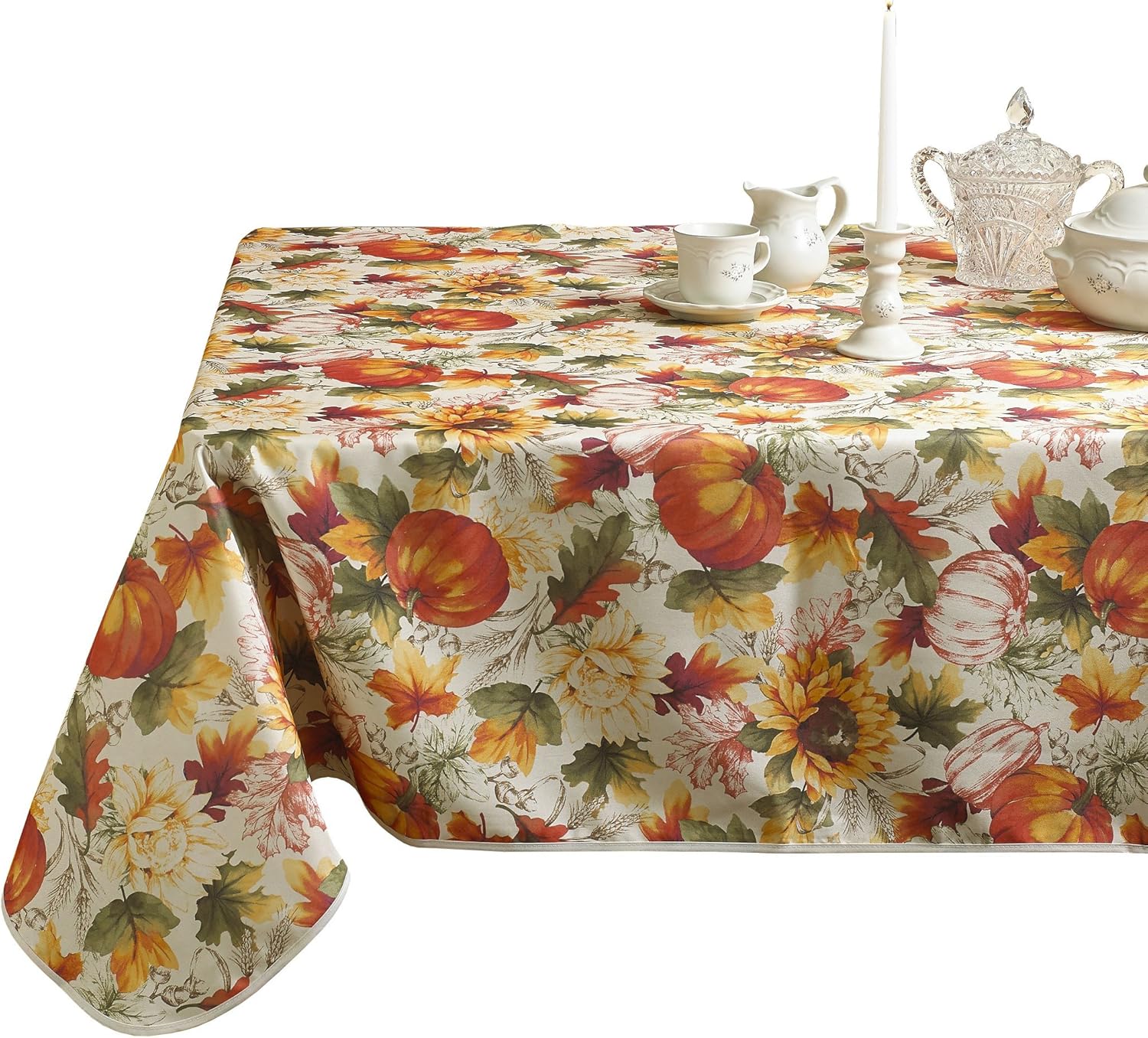 Best 52 x 70 autumn table cloth leaves theme