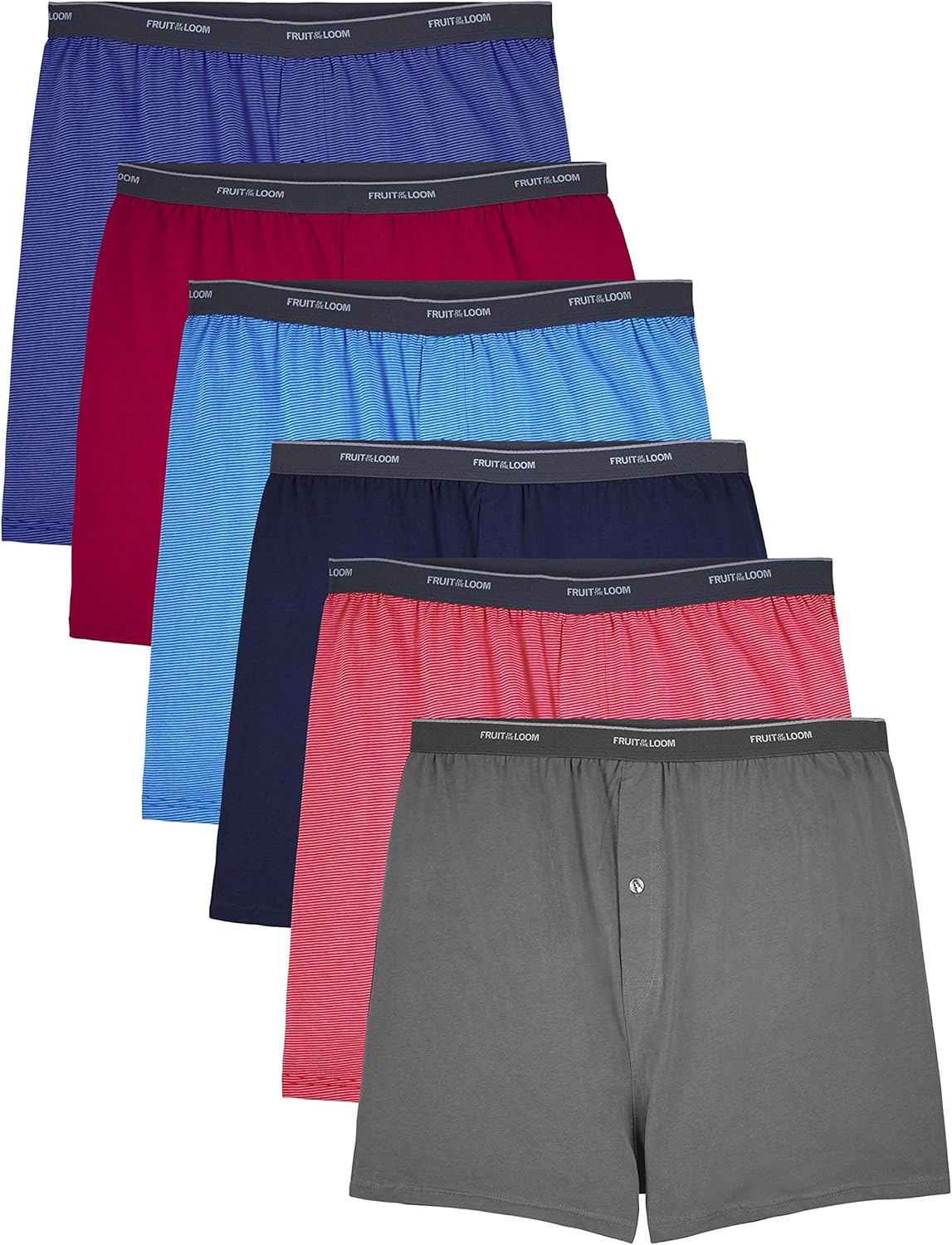 Fruit of the Loom Men's Tag-Free Boxer Shorts (Knit & Woven) at  Men’s Clothing store