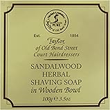 Taylor of Old Bond Street 100g Luxury Wooden Bowl Sandalwood Herbal Shaving Soap