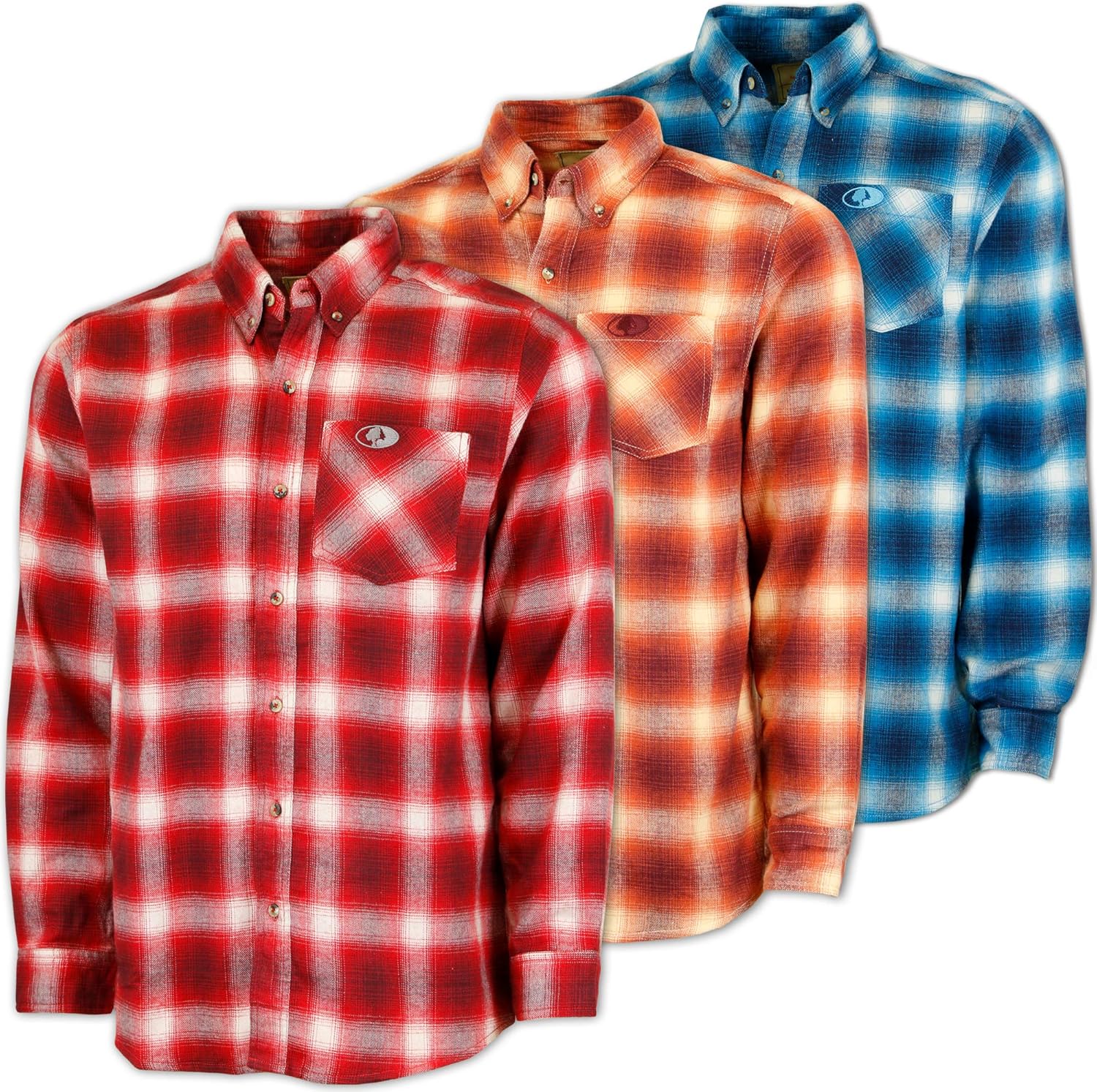 Mossy Oak Flannel Shirt for Men, Buffalo Plaid Long Sleeve Mens Flannel Shirts: Clothing