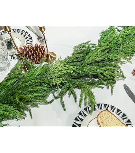 Amazon.com: 6FT Christmas Garland Artificial Norfolk Pine Cedar