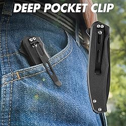 FLISSA Folding Pocket Knife, 4.5" G10 Handle EDC