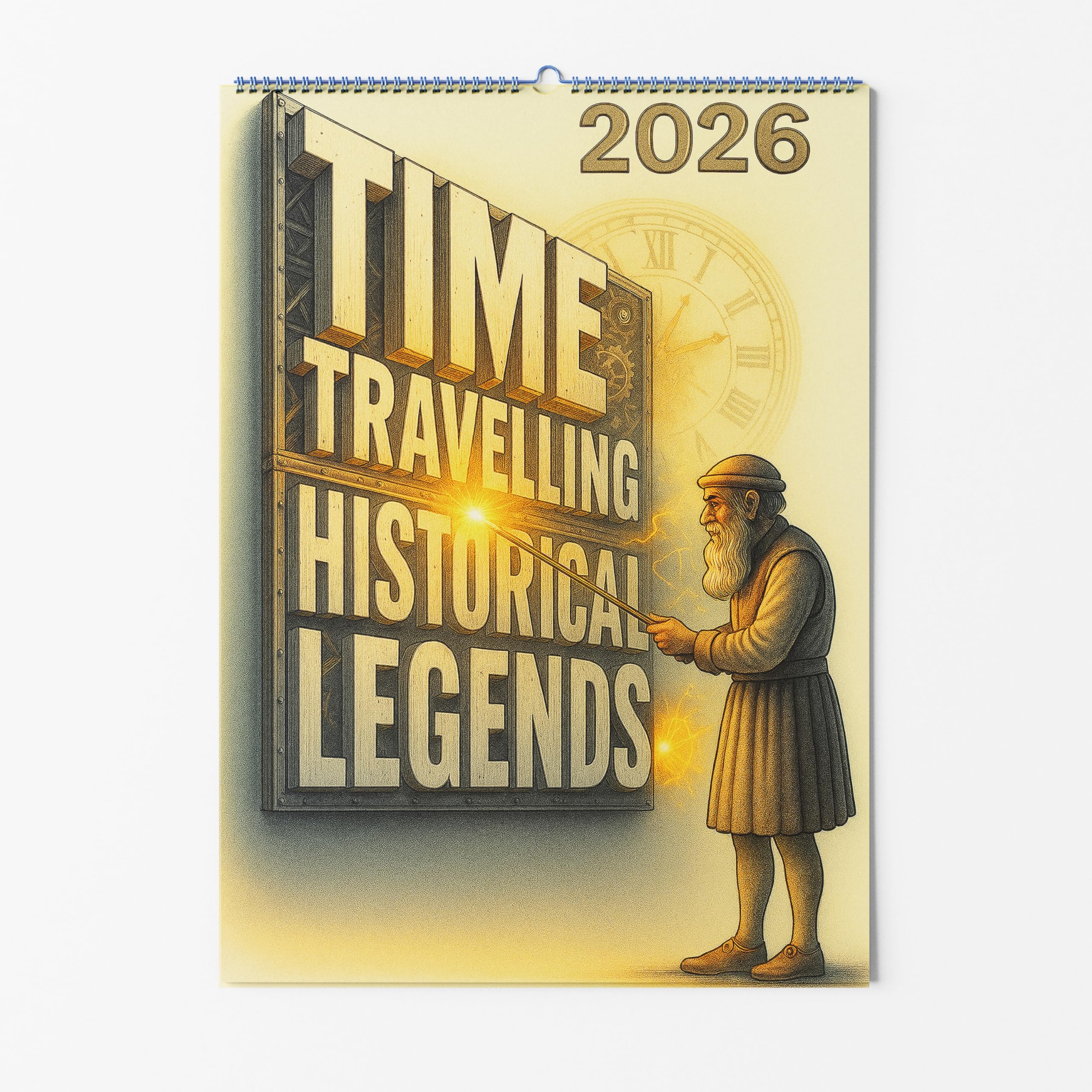 A4 Wall Calendar - Choice Of Designs And Sizes - Time Travelling Historical Legends 2026 Calendar - Iconic Historical People in Modern Times