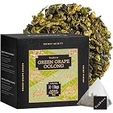 TeaRove Green Grape Oolong Tea, Organic Whole Leaf Pyramid Tea Bags (15 Count), 100% Handcrafted in Fujian China, Natural Fruit Oolong, Medium Caffeine, 4g Each Sachet