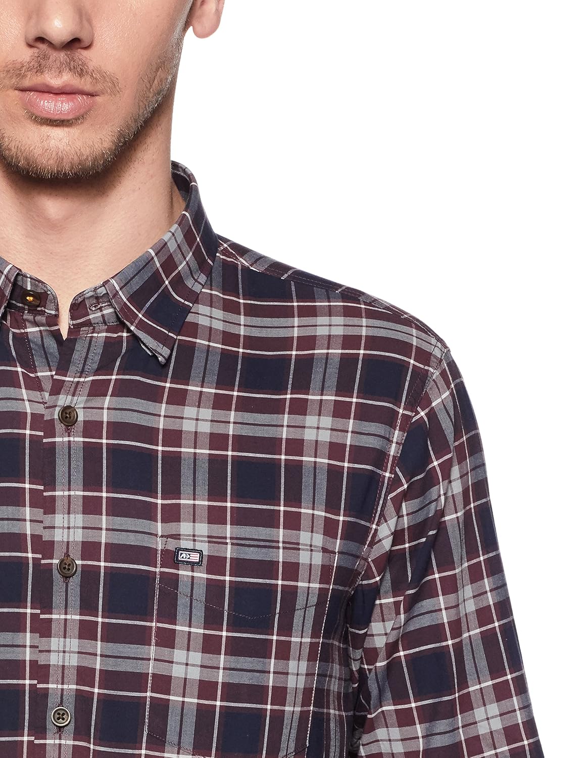 arrow sports men's checkered slim fit casual shirt