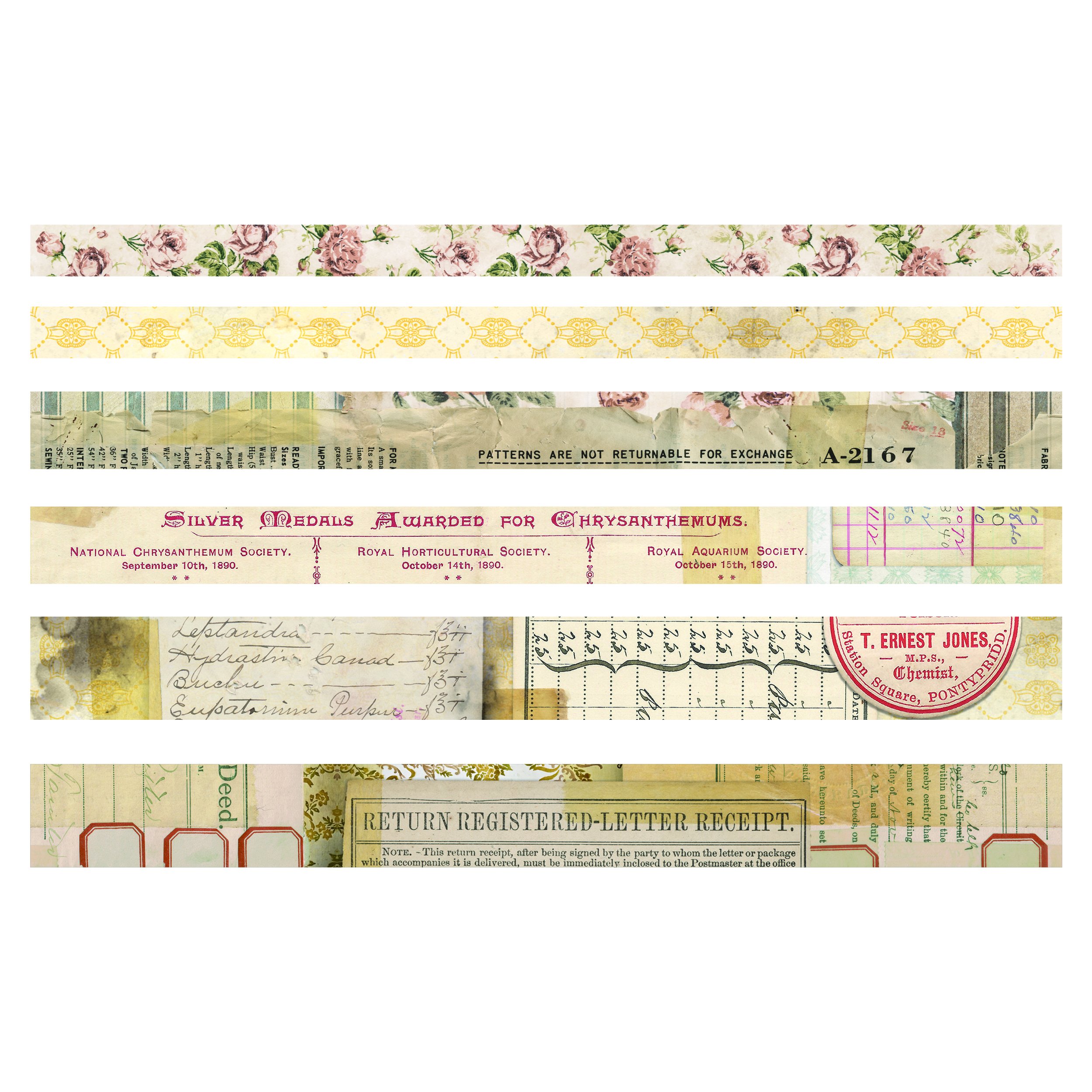 Tim Holtz Washi Tape, Multi-Coloured, Medium
