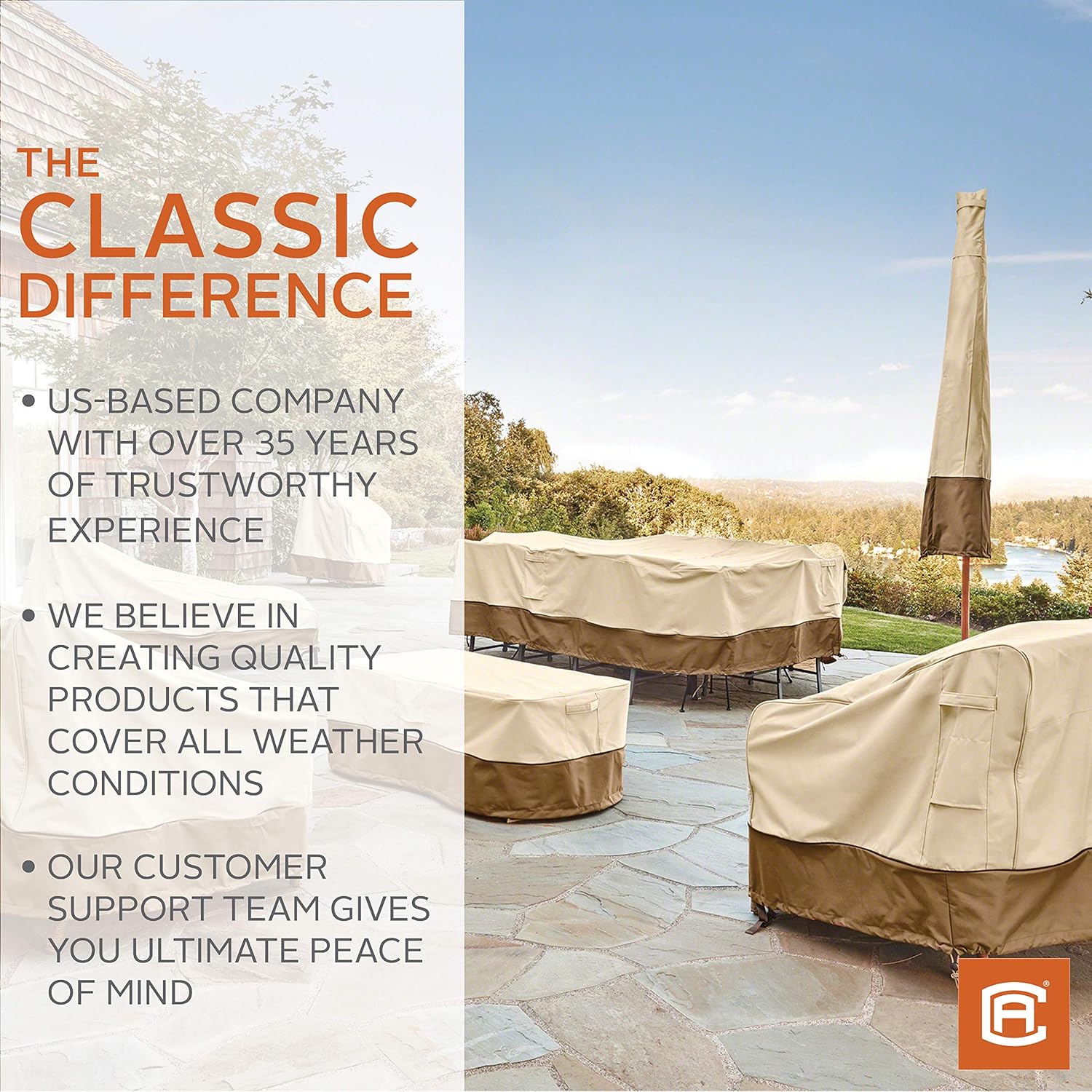 Classic Accessories Veranda Water-Resistant 25.5 Inch Patio Chair Cover, 4-Pack : Garden & Outdoor