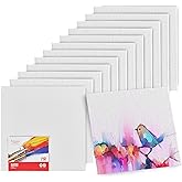 Artlicious Canvases for Painting - Pack of 12, 12 x 12 Inch Blank White Canvas Boards - 100% Cotton Art Panels for Oil, Acrylic & Watercolor Paint
