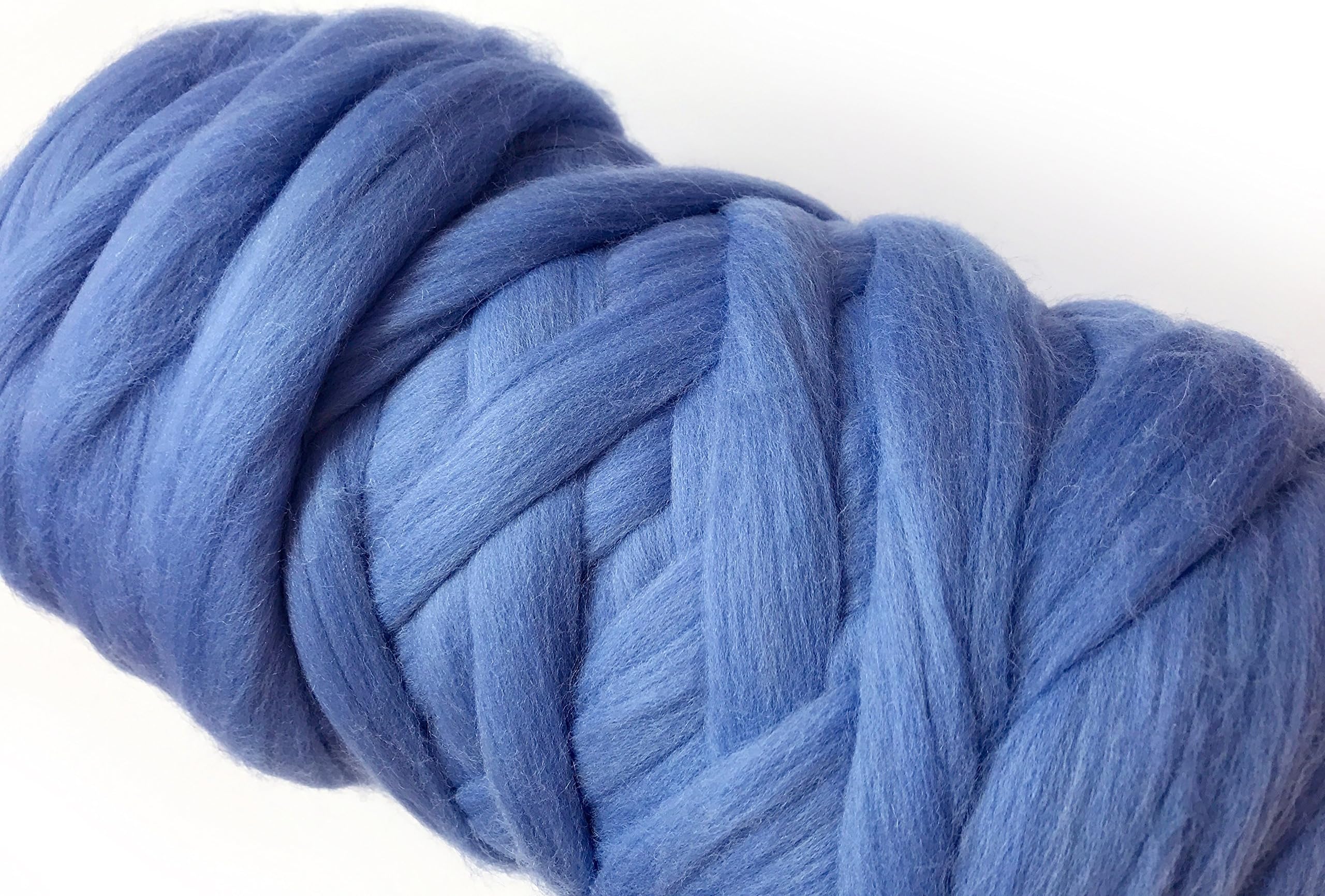 Super Chunky Merino Wool Tops for arm knitting crochet and felting 2kg skein yarn Sky Blue