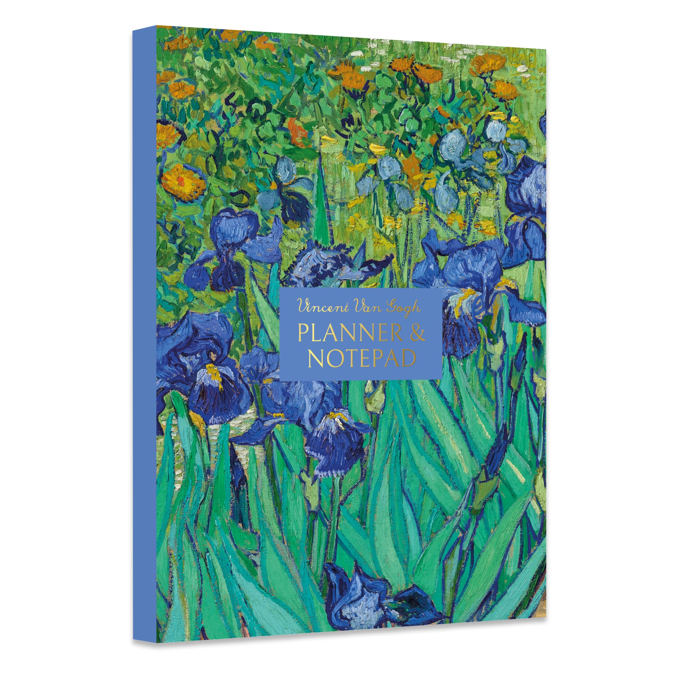 A5 Planner and Notepad with Sticky Notes - Van Gogh Irises Design