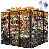 Large Metal Wire Mesh Compost Bin Outdoor, 172 Gallon, Black | 37 x 37 x 30 in. Mesh supports airflow. Open top allows easy loading of leaves and yard waste. Coating helps resist rust.