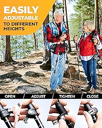 Foxelli Trekking Poles – Lightweight Collapsible
