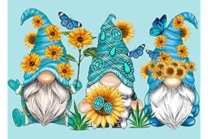 YSUNETER Gnomes Diamond Art Kits for Adults, Round Full Drill Diamond Painting Kits for Beginners Gem Art Painting Kits, DIY 5D Diamond Dots Painting with Diamond Arts and Crafts Wall Decor 12x16inch