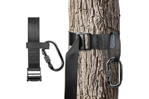 Tree Stand Harness Strap, Treestand Gear Hanger Starp with Multiple Carabiner Hooks for Hunting