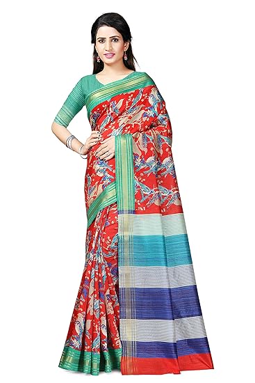 Winza Designer Womens Art Silk Saree With Blouse (ART-22-RED_Red)